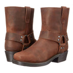 heren western harness boot met ritssluiting in donkerbruin