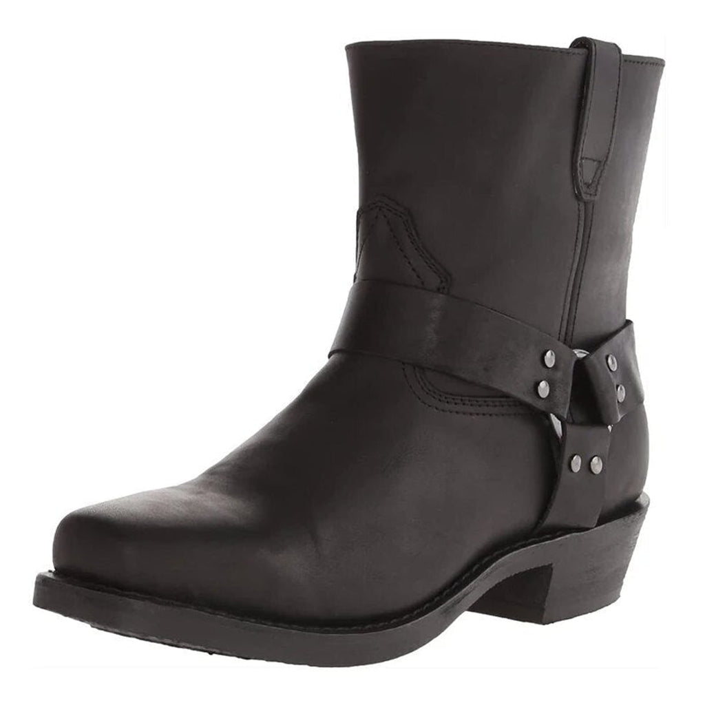 heren western harness boot met ritssluiting in zwart