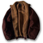 heren winterjas met sherpa voering in rood
