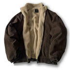 heren winterjas met sherpa voering in bruin