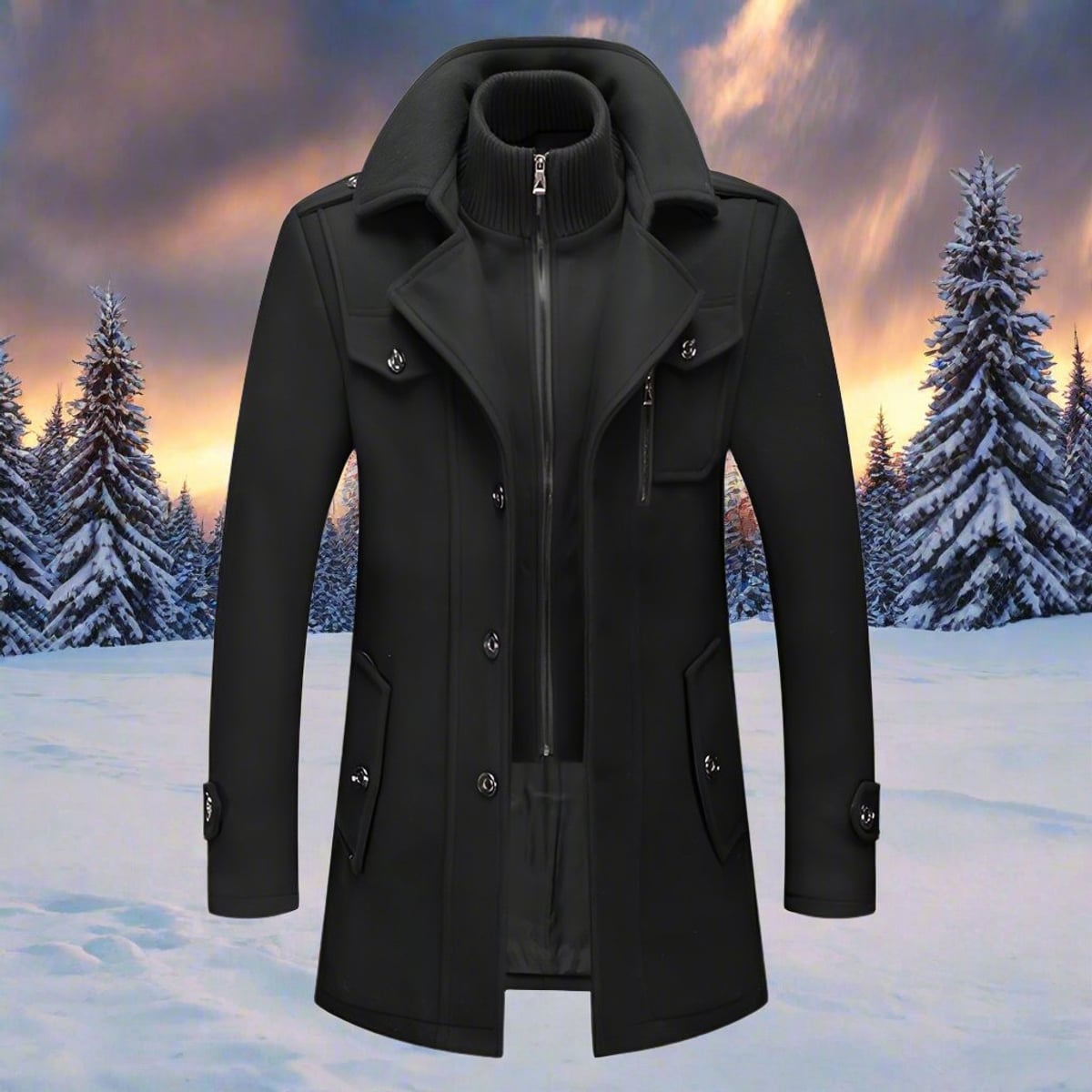 heren winterjas met staande kraag
