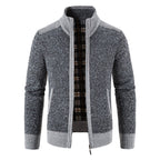heren zip-through vest met staande kraag in donkergrijs