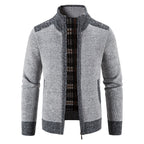 heren zip-through vest met staande kraag in lichtgrijs