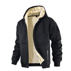 heren zip-up hoodie jas met capuchon in zwart
