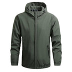 heren zip-up hoodie met verstelbare kap in groen