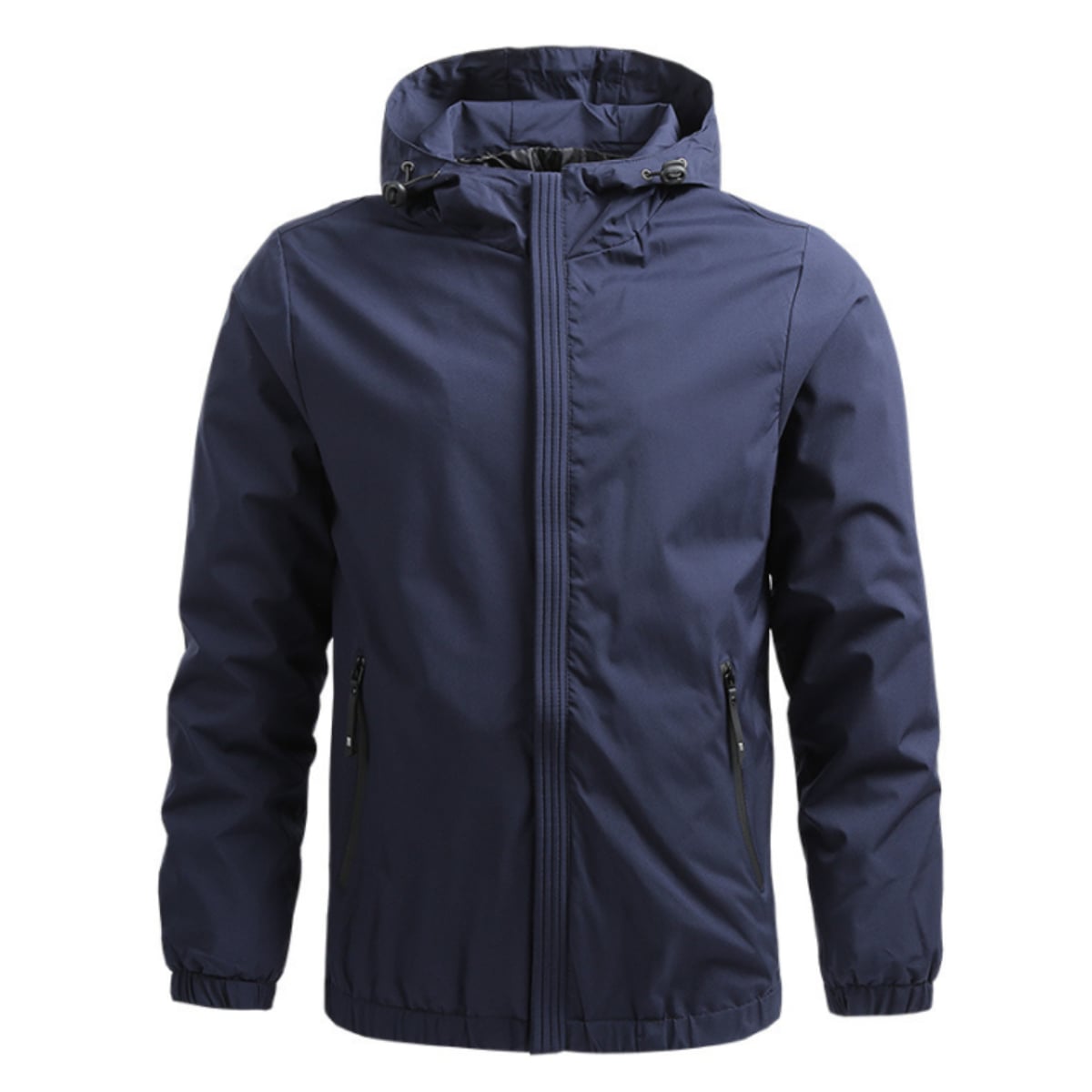 heren zip-up hoodie met verstelbare kap in blauw
