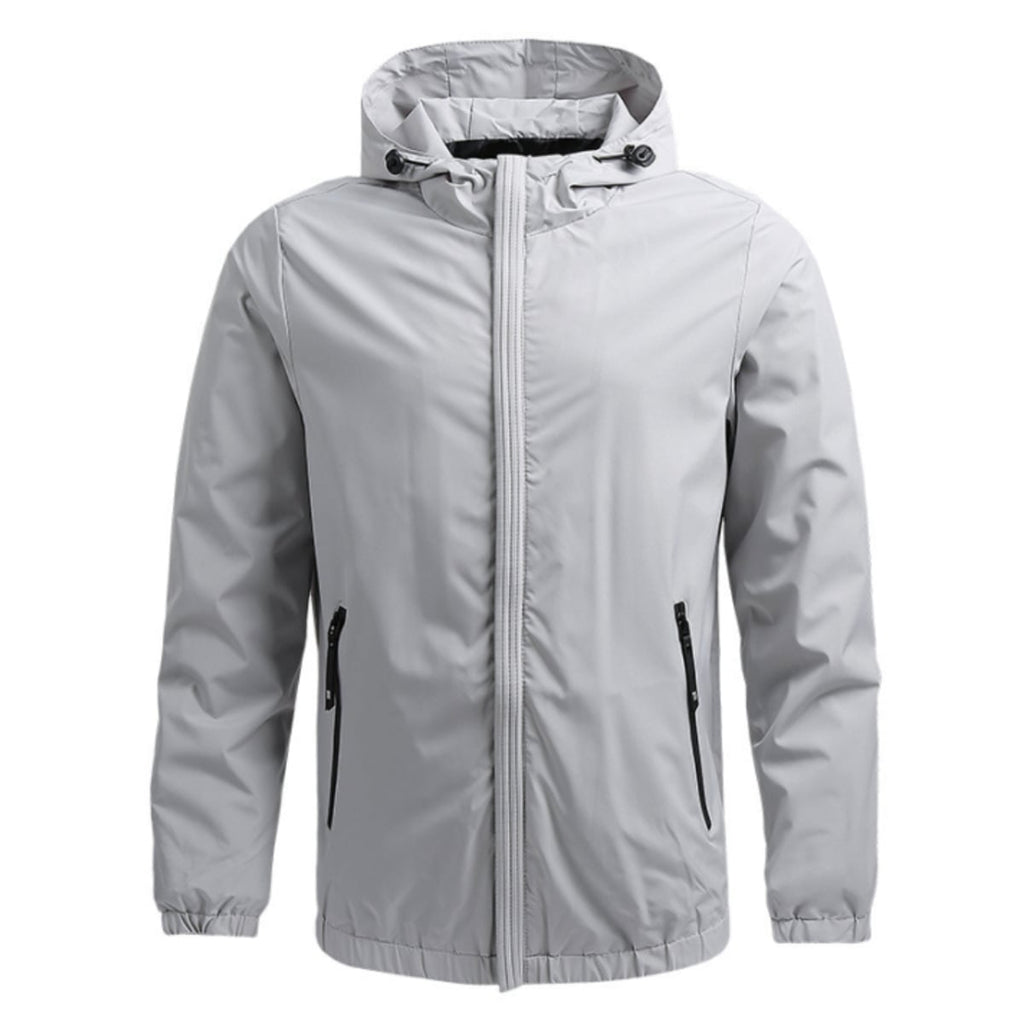 heren zip-up hoodie met verstelbare kap in grijs