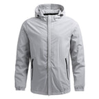 heren zip-up hoodie met verstelbare kap in grijs