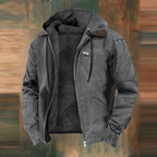 heren zip-up jack met meerdere zakken in grijs