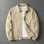 heren zip-up jacket met elastische boorden in beige