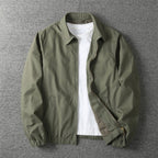 heren zip-up jacket met elastische boorden in khaki