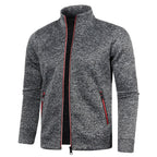heren zip-up sportvest met ribboorden in grijs