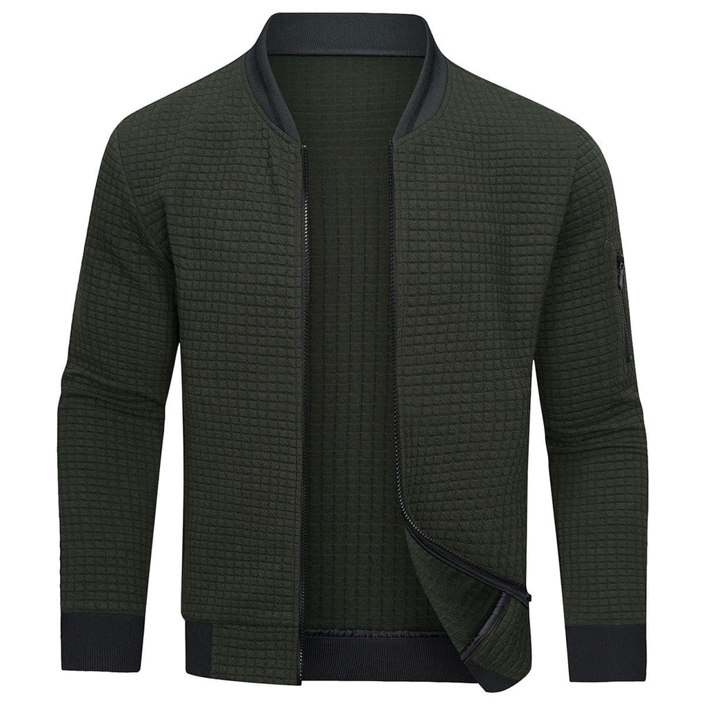 heren zip-up trui met rits in groen