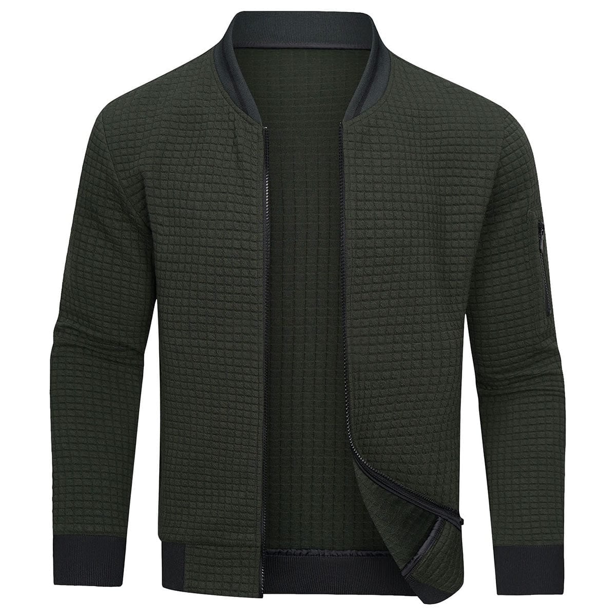 heren zip-up trui met rits in groen