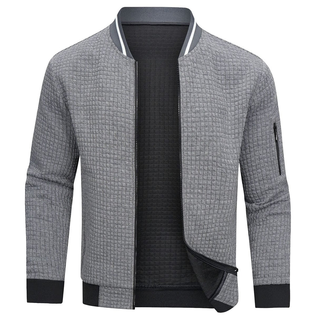 heren zip-up trui met rits in grijs