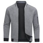 heren zip-up trui met rits in grijs