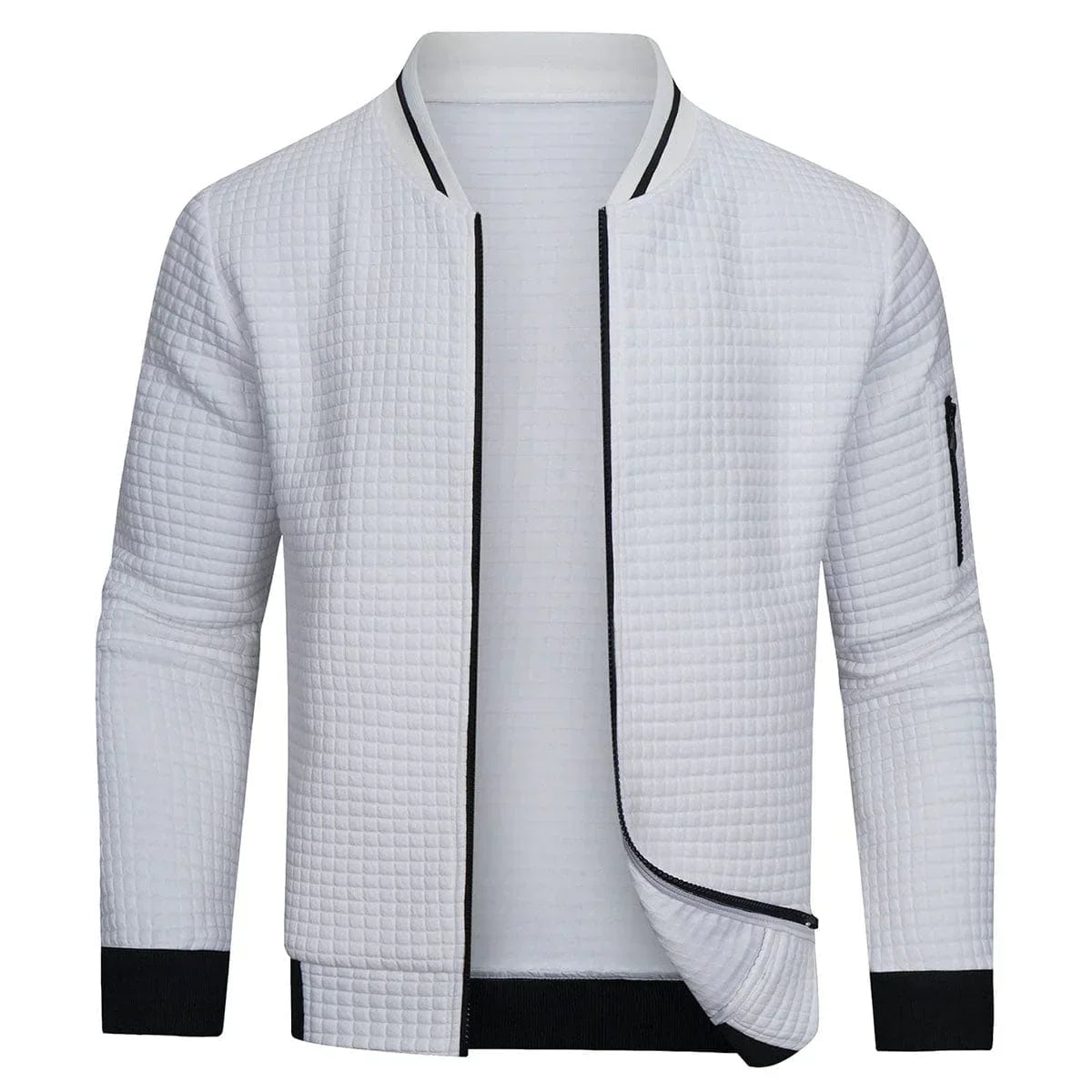 heren zip-up trui met rits in wit