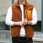 heren zip-up vest met afneembare kraag