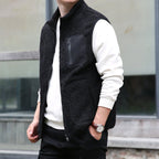 heren zip-up vest met afneembare kraag