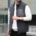 heren zip-up vest met afneembare kraag