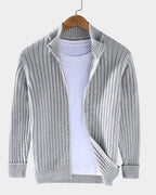 heren zip-up vest met staande kraag in lichtgrijs