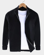 heren zip-up vest met staande kraag in zwart
