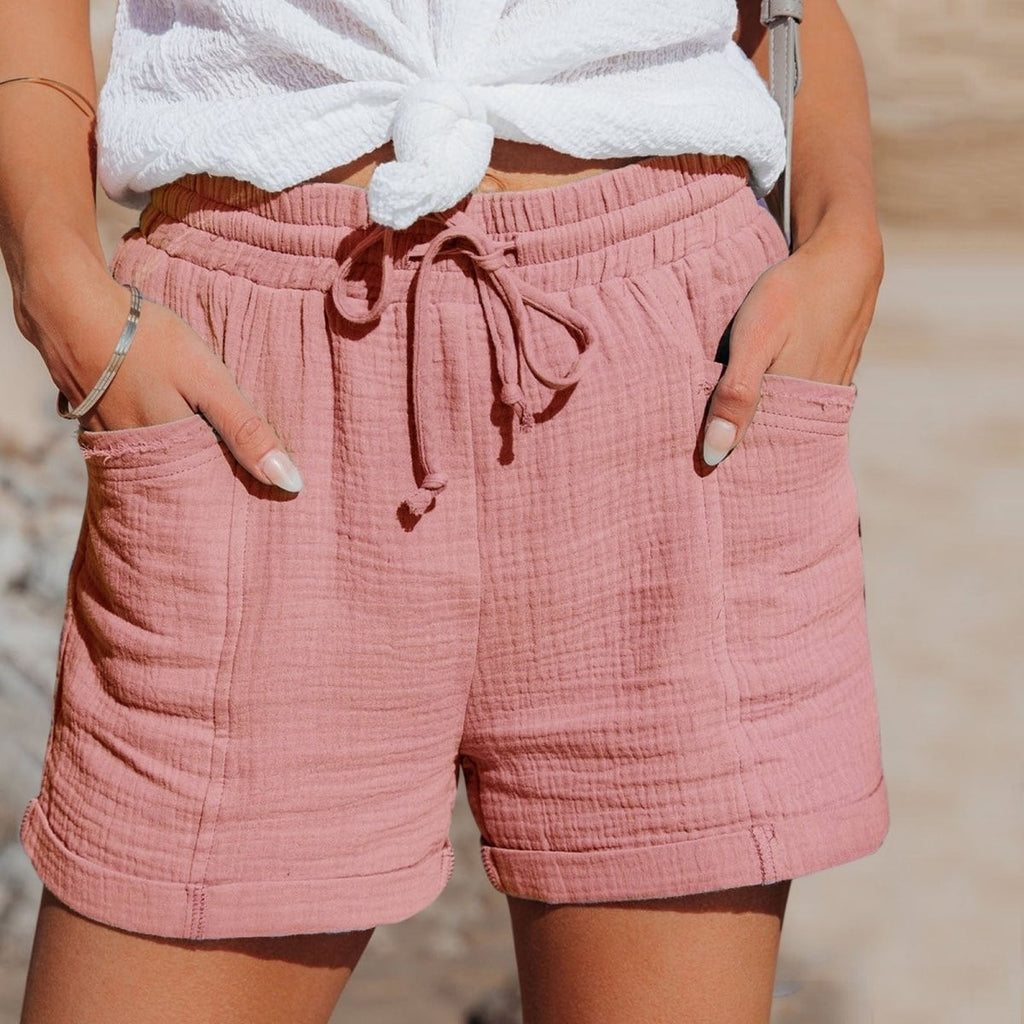 high waist short dames nonchalant in roze voor dames