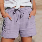 high waist short dames nonchalant in paars voor dames