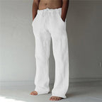 linnen broek heren relaxed in wit voor heren