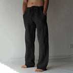 linnen broek heren relaxed in wit voor heren