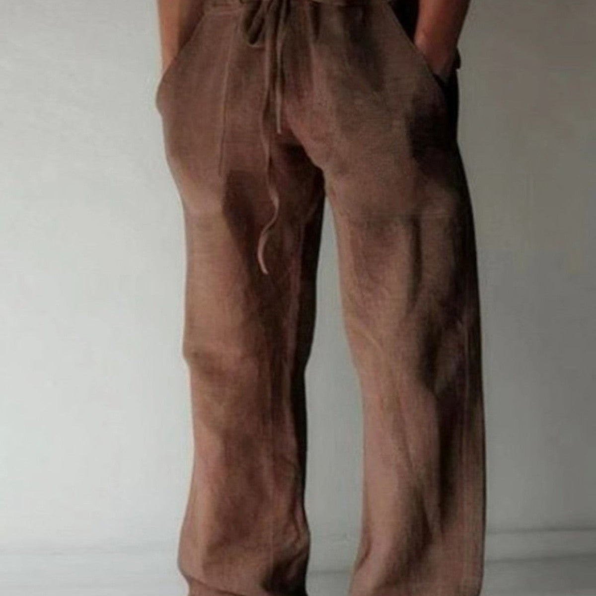 linnen broek heren relaxed in wit voor heren