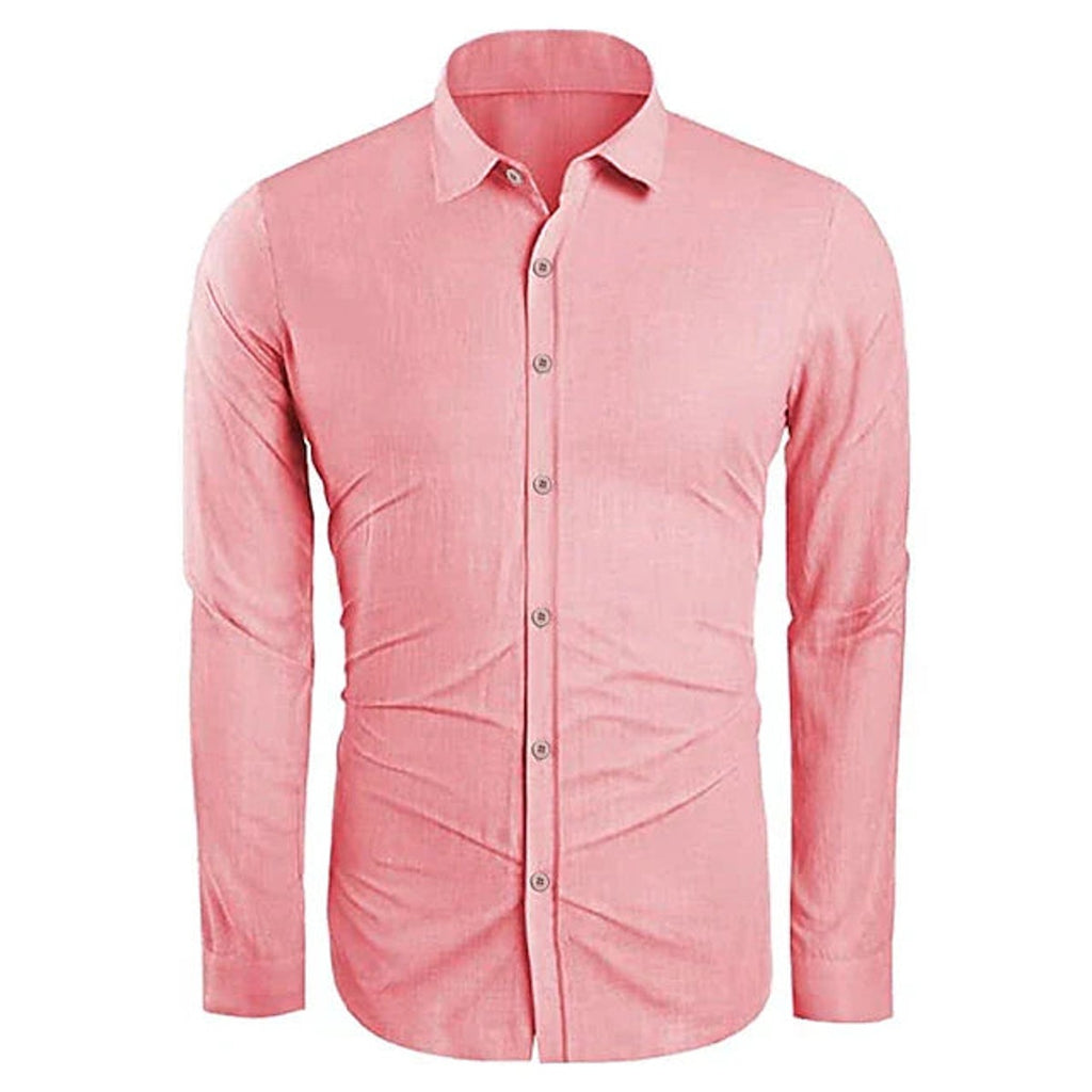 linnen overhemd heren casual in roze voor heren