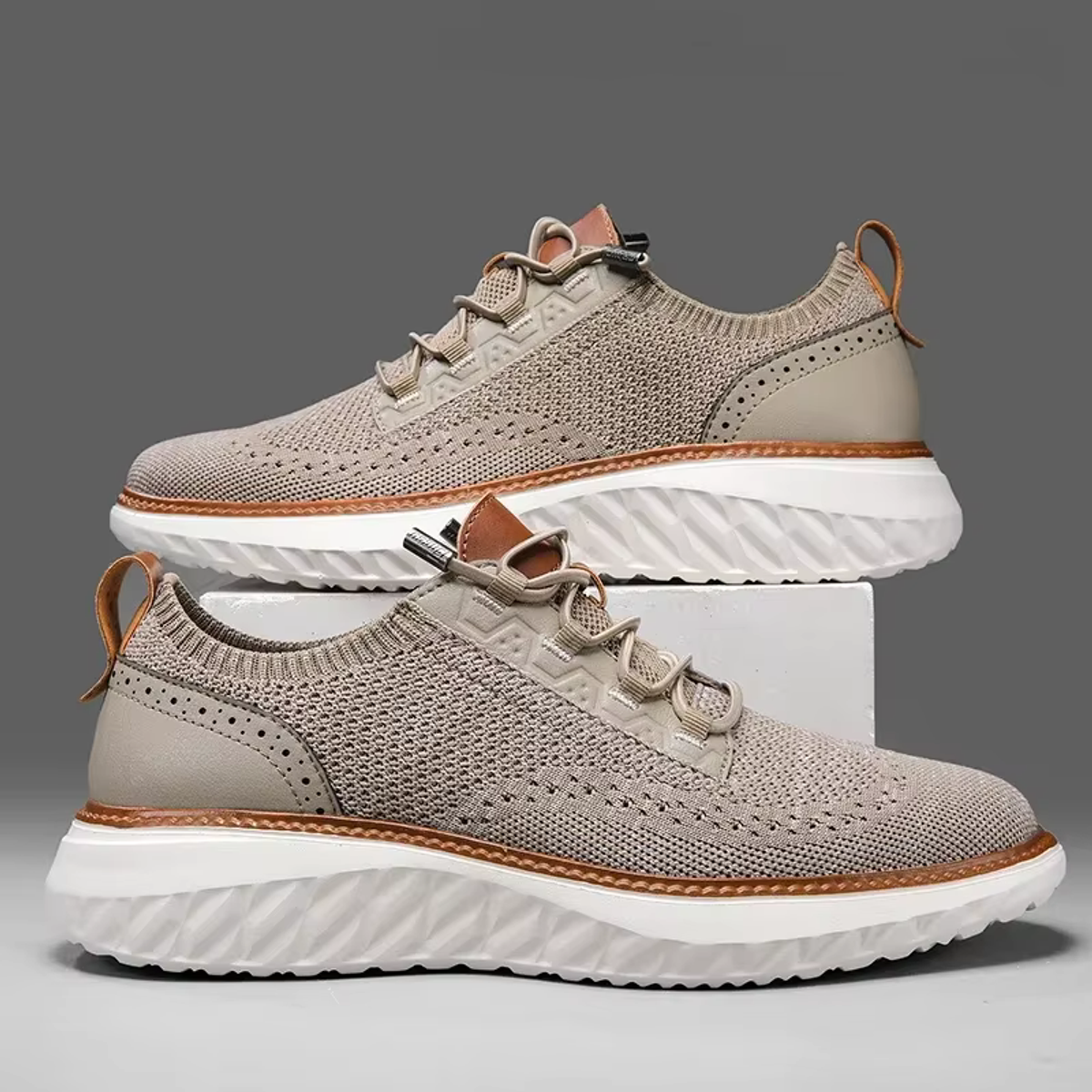 mesh sneakers heren oxford in khaki voor heren