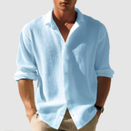 overhemd heren button-down slim in blauw voor heren