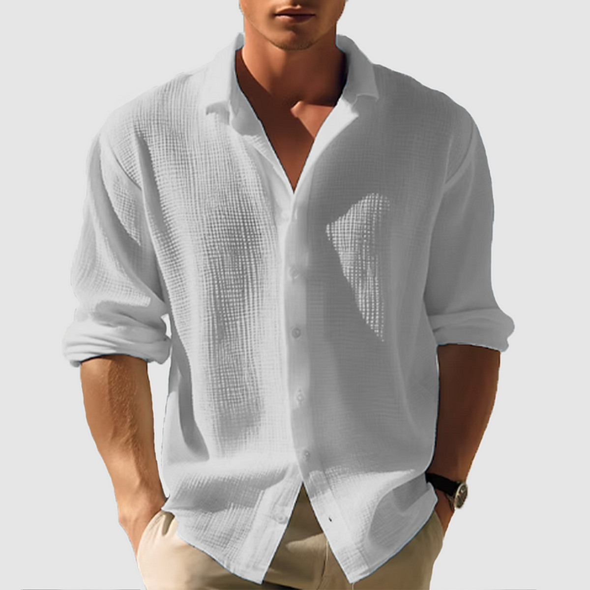 overhemd heren button-down slim in grijs voor heren