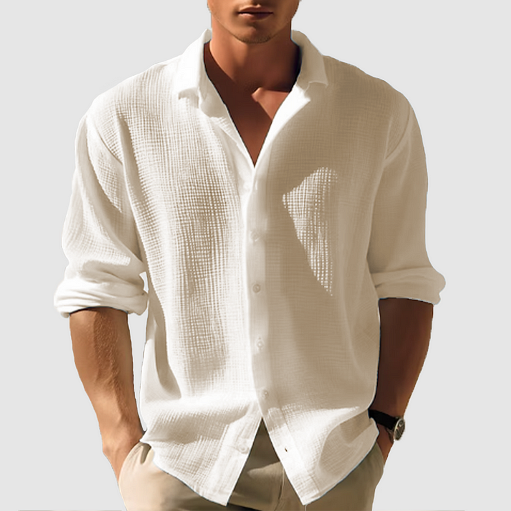 overhemd heren button-down slim in khaki voor heren