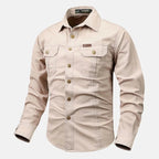 overhemd heren klassiek gestructureerd in beige voor heren