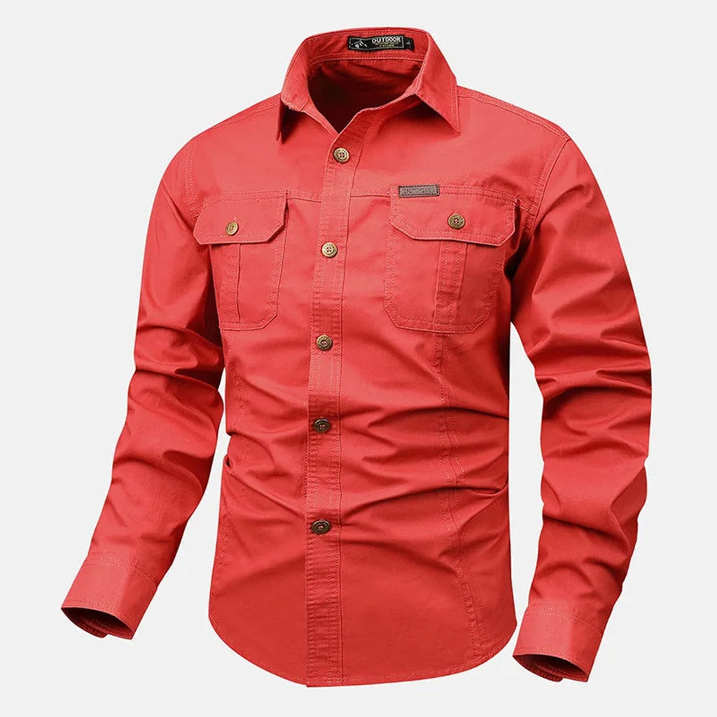 overhemd heren klassiek gestructureerd in rood voor heren