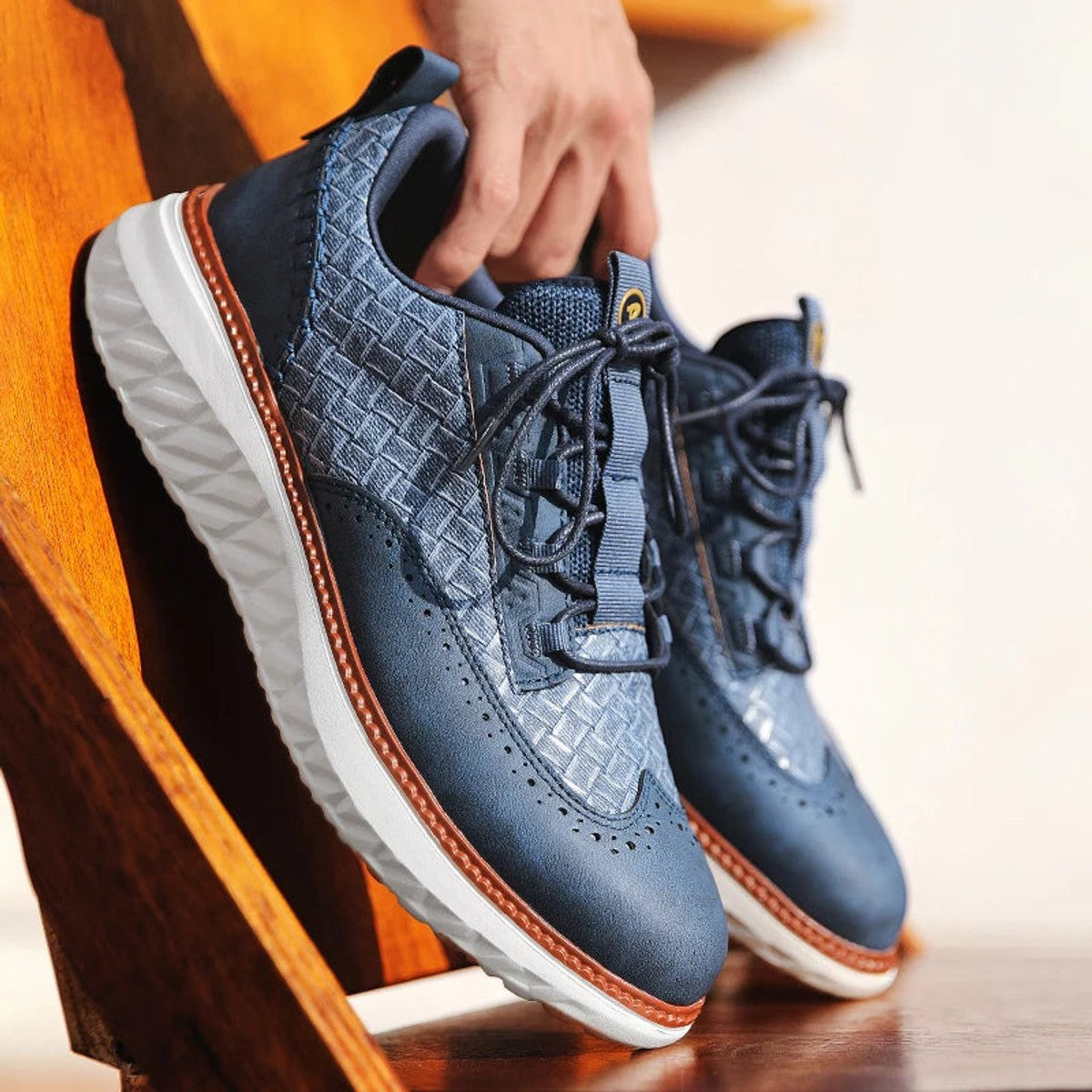 oxford sneakers heren klassiek in blauw voor heren