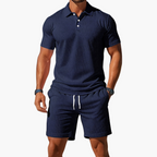 polo set heren casual in marineblauw voor heren