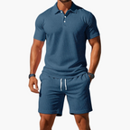 polo set heren casual in blauw voor heren