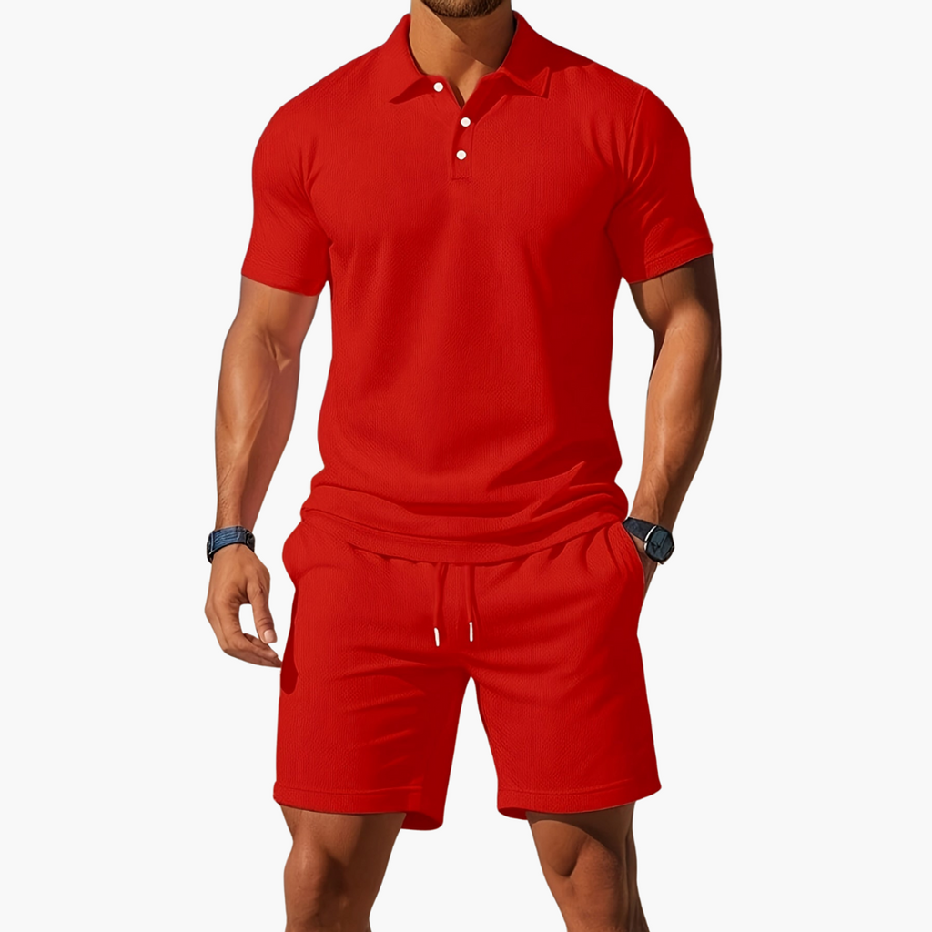 polo set heren casual in rood voor heren