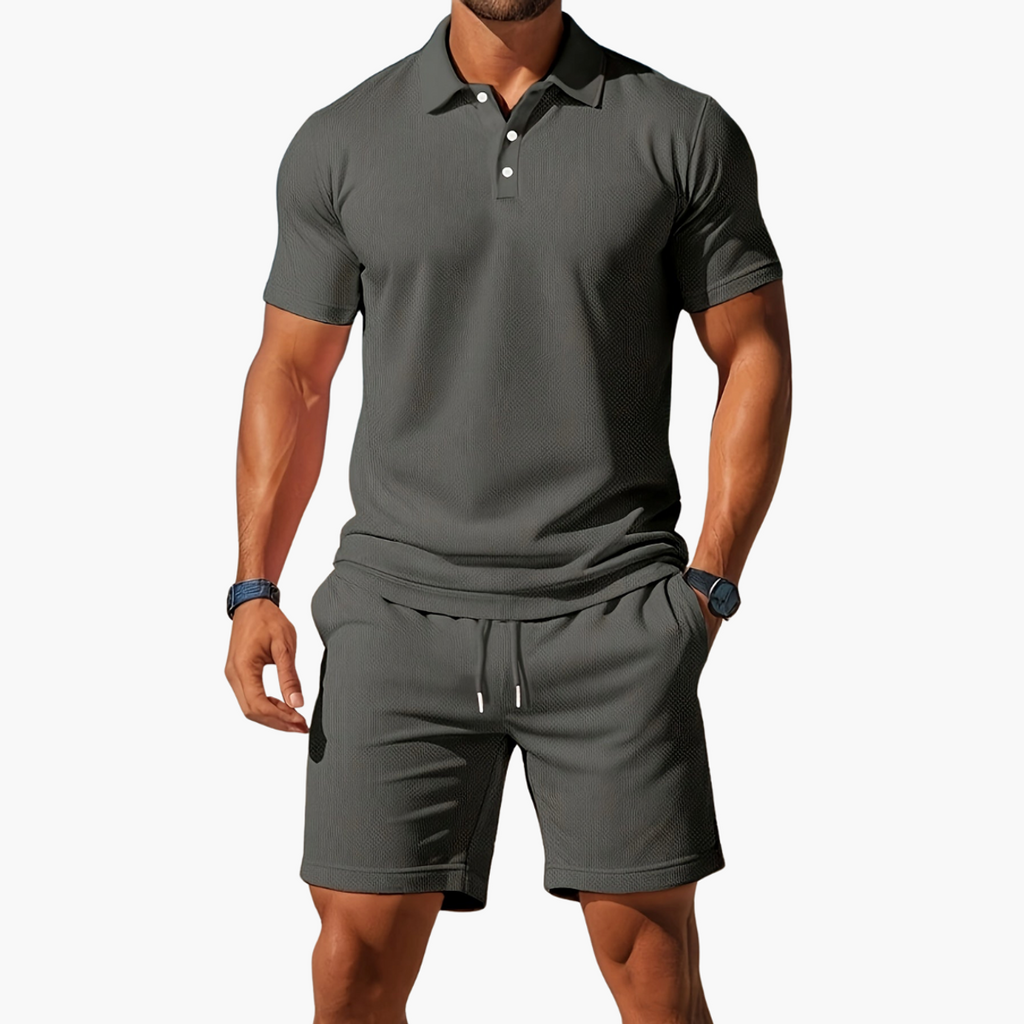 polo set heren casual in donkergrijs voor heren