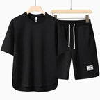 t-shirt shortset heren casual in zwart voor heren