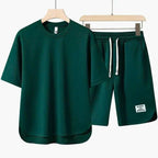 t-shirt shortset heren casual in groen voor heren