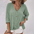 v-hals top dames casual in khaki voor dames